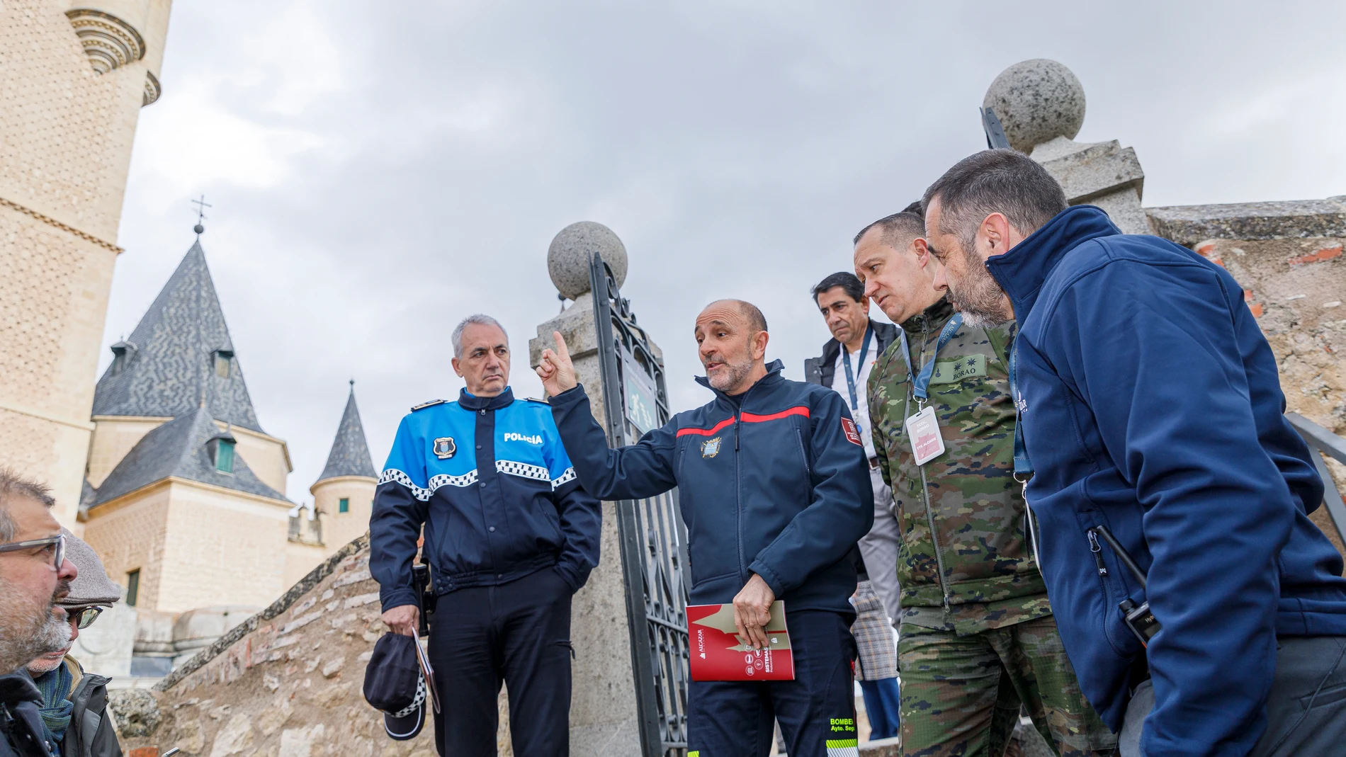 Simulacro de incendio del Alcázar de Segovia