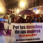 Manifestantes en Sevilla durante el 8M del año pasado