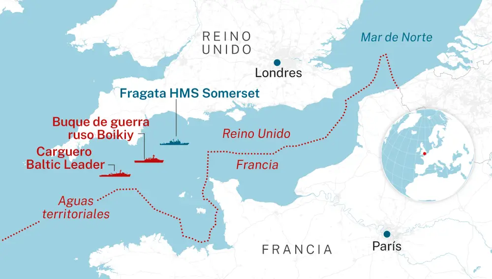 Barcos rusos por el Canal de la Mancha