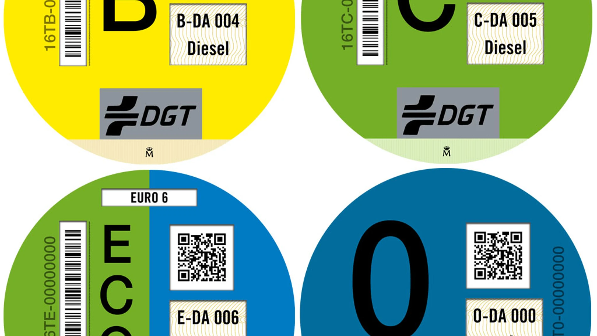 Distintivos medioambientales de la DGT