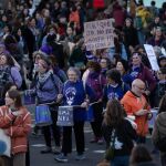 Cientos de personas durante la manifestación del 8M, a 8 de marzo de 2024