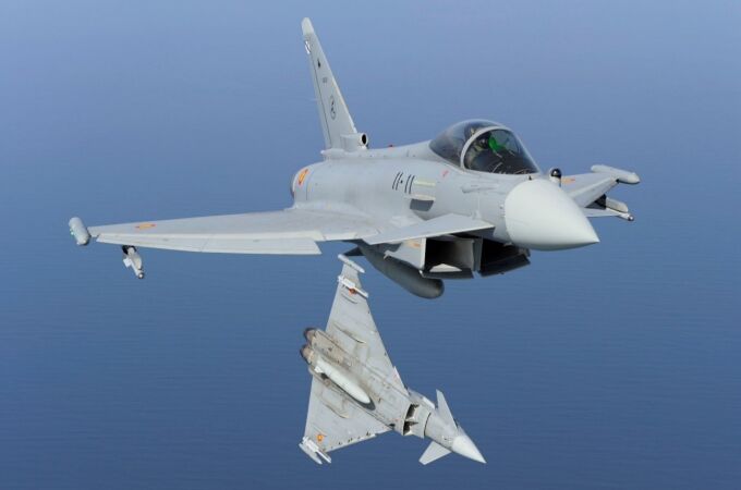 Cazas Eurofighter del Ala 11 como los que participarán en las maniobras de defensa aérea