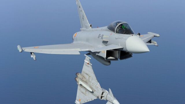 Cazas Eurofighter del Ala 11 como los que participarán en las maniobras de defensa aérea