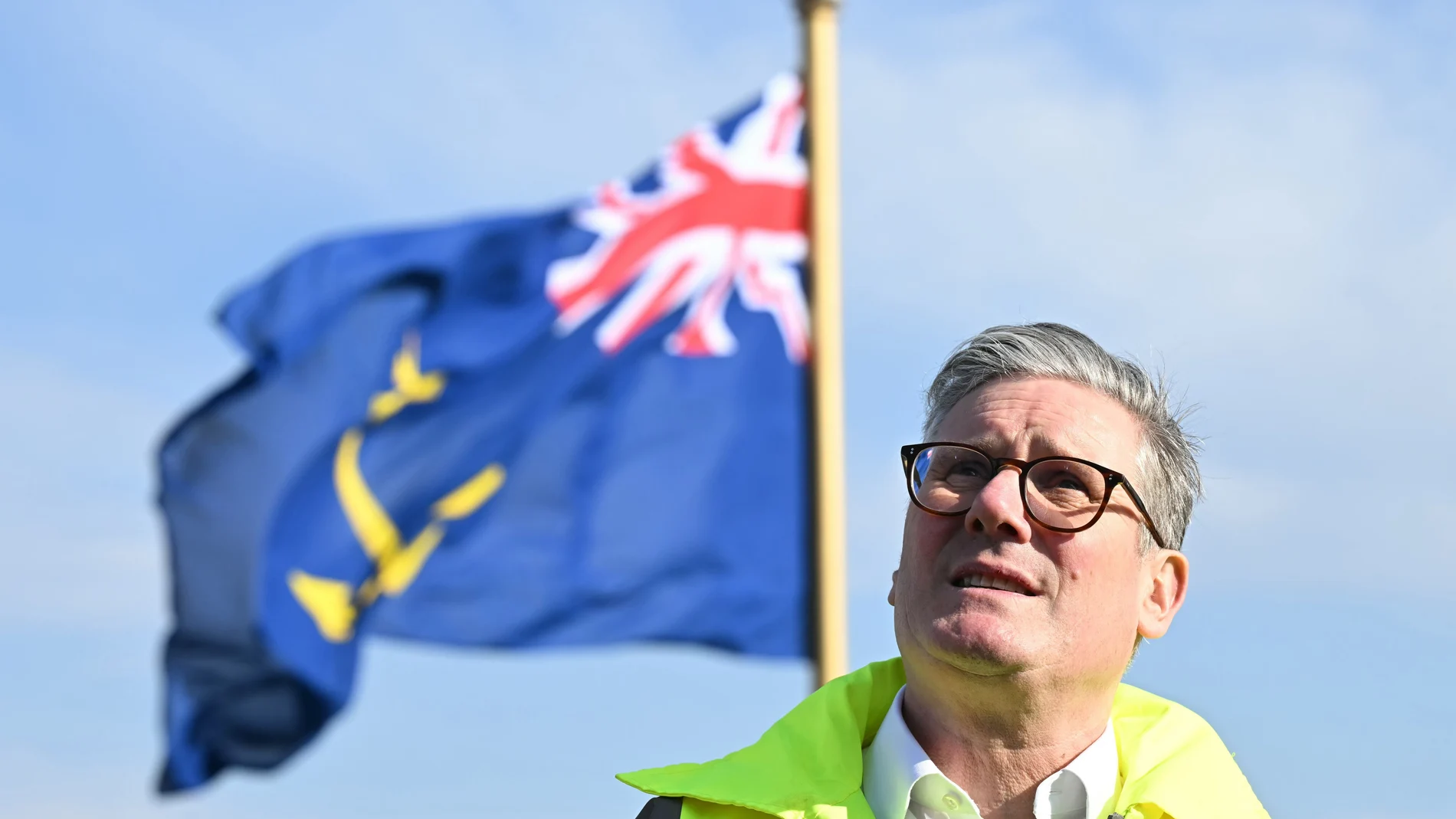 UK Prime Minister Sir Keir Starmer stands on RFA Tidespring at Cammell Laird dock during a visit to its shipyard in Birkenhead. The UK Government has signed a deal with an Anglo-American defence company to provide Ukraine's armed forces with more advanced attack drones to tackle Russian aggression in the Black Sea, the Ministry of Defence has announced