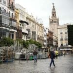 Estructuras de los palcos de la Plaza de San Francisco de Sevilla