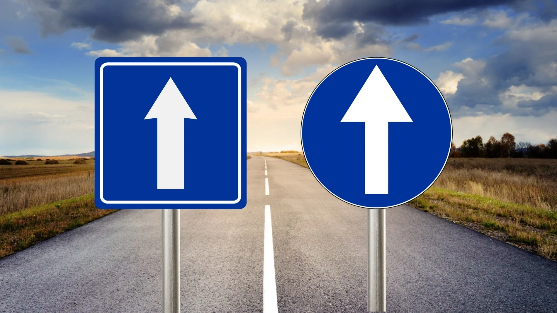 Señal de sentido único y sentido obligatorio