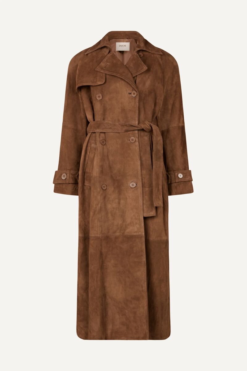Corrin suede trench coat
