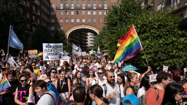 Desfile del Orgullo en Budapest, el 24 de julio de 2021