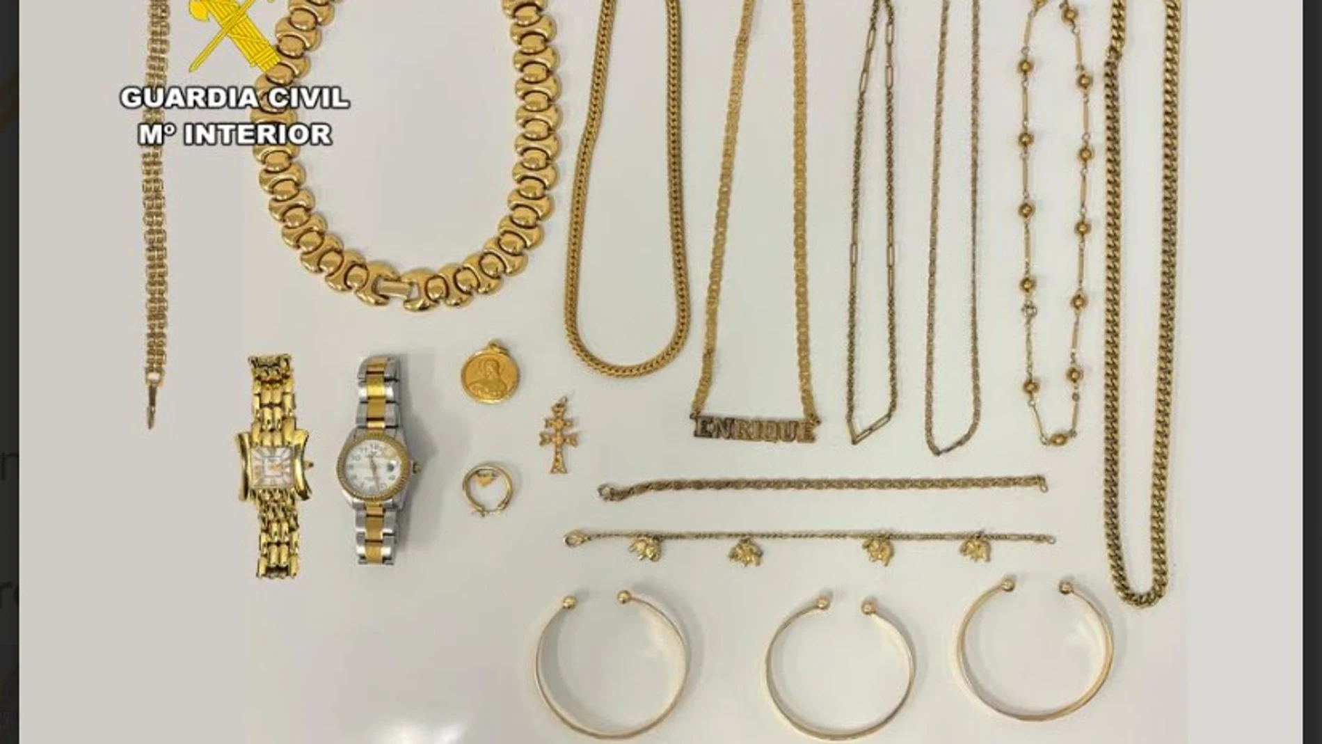 Imagen de las joyas recuperadas