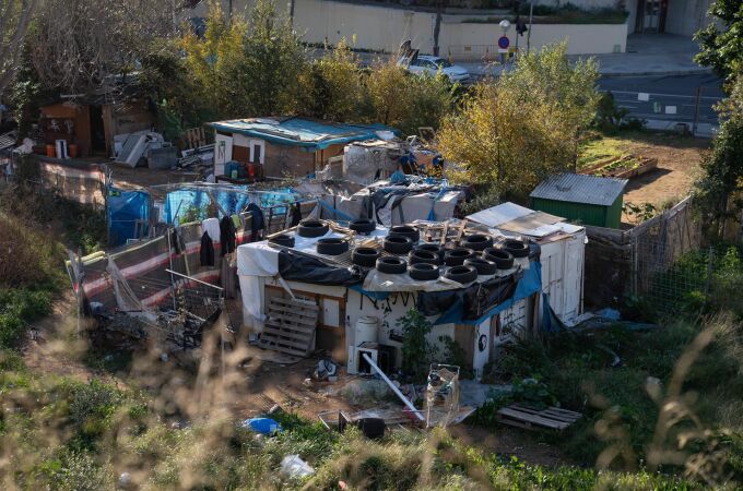 Varias barracas en el barrio de Vallcarca i els Penitents, en Barcelona