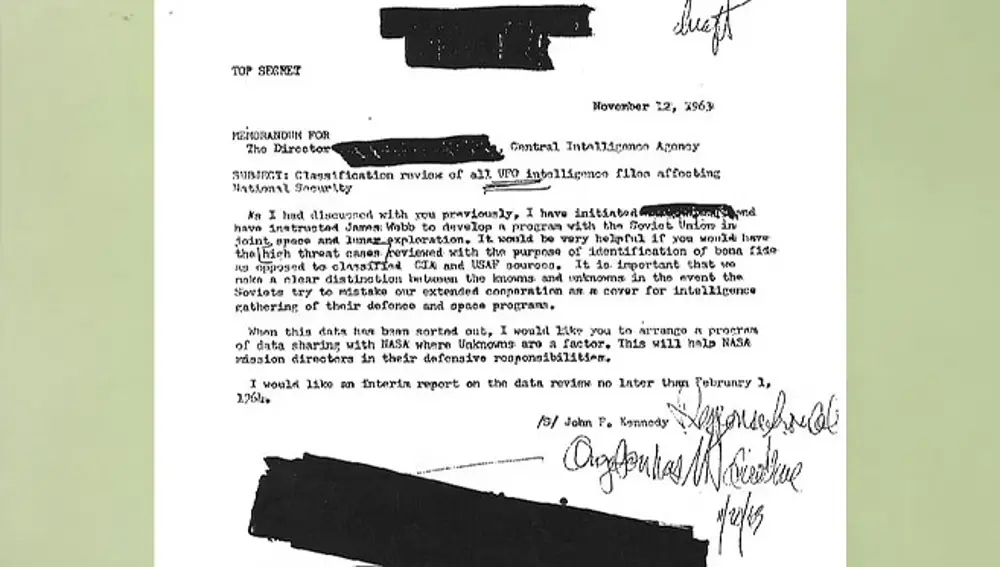 El explosivo memorandum de JFK y los ovnis