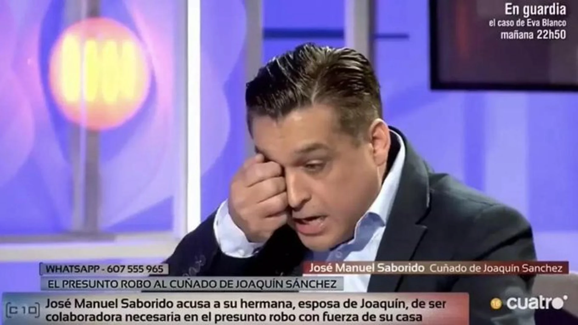 El hermano de Susana Saborido, cuñado de Joaquín, se saca los ojos en pleno  directo: "¡Estoy ciego!"