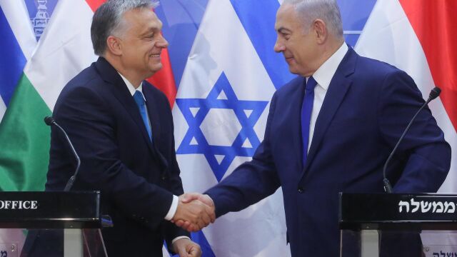 Benjamin Netanyahu junto al primer ministro húngaro, Viktor Orban