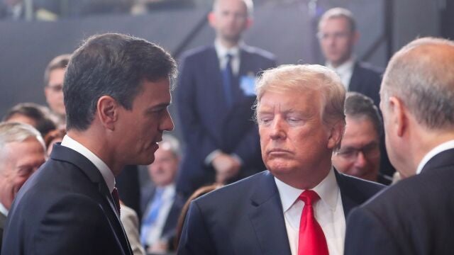 Pedro Sánchez y Donald Trump, en su primer encuentro