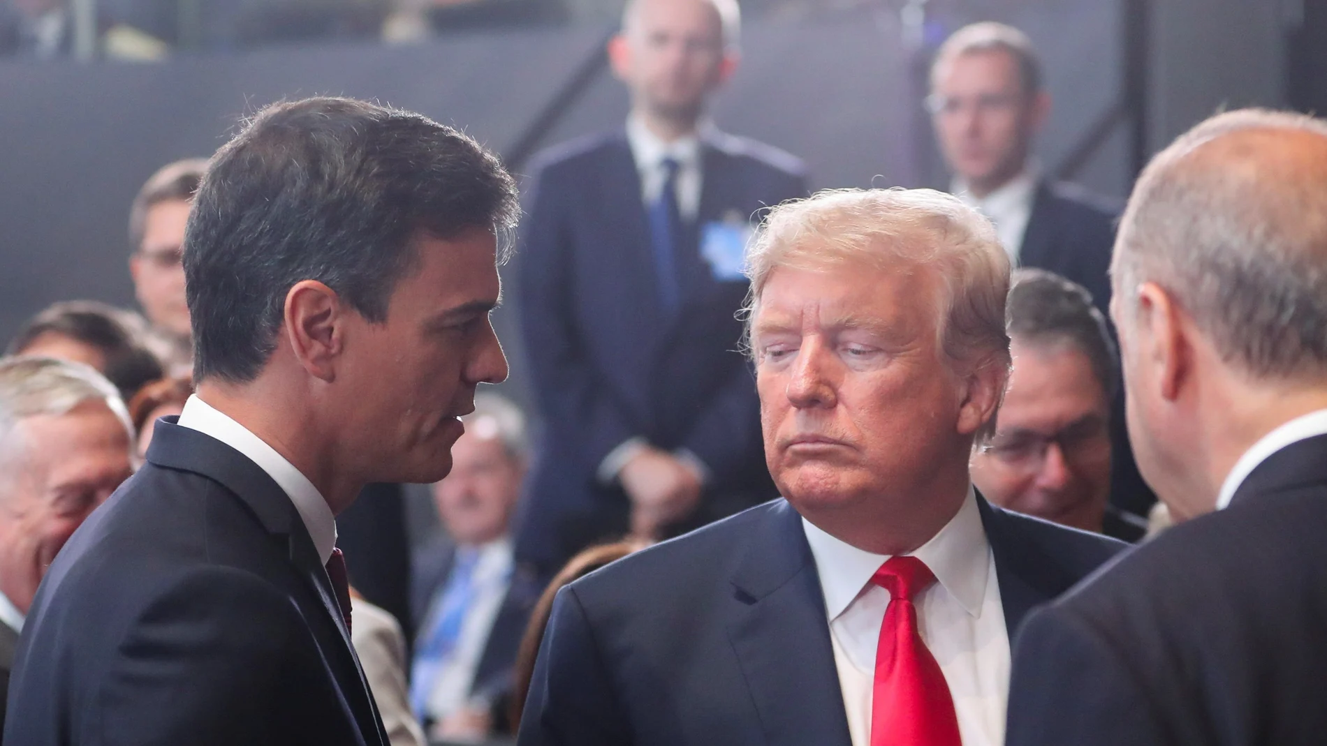 Pedro Sánchez y Donald Trump, en su primer encuentro