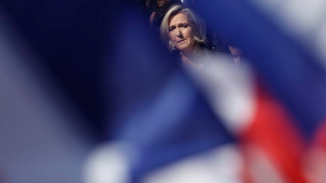 Marine Le Pen, durante la manifestación en París del pasado domingo
