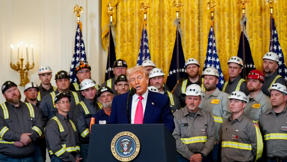 US President Donald Trump during an executive order signing ceremony in Washington