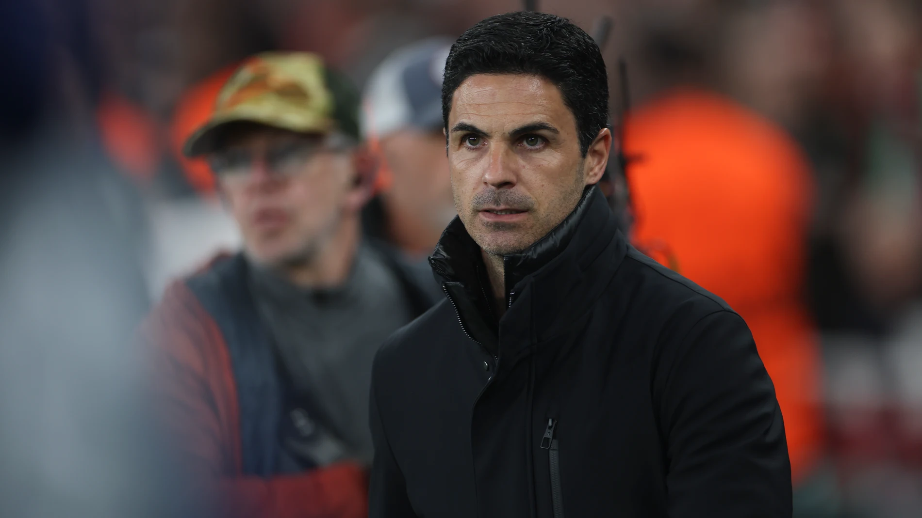Mikel Arteta, head coach of Arsenal, looks on during the UEFA Champions League 2024/25 Quarter Final First Leg match between Arsenal FC and Real Madrid C.F. at Arsenal Stadium on April 08, 2025 in London, England. AFP7 08/04/2025 ONLY FOR USE IN SPAIN