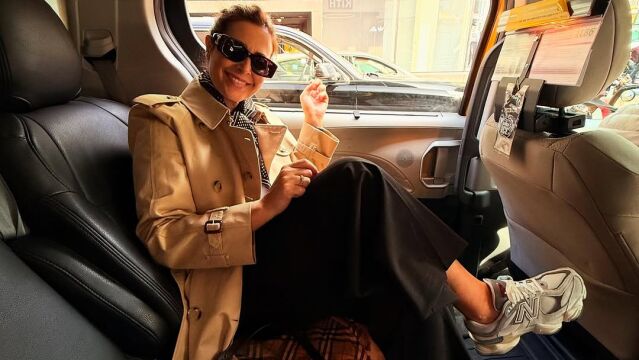 Nuria Roca y su look en Nueva York. 