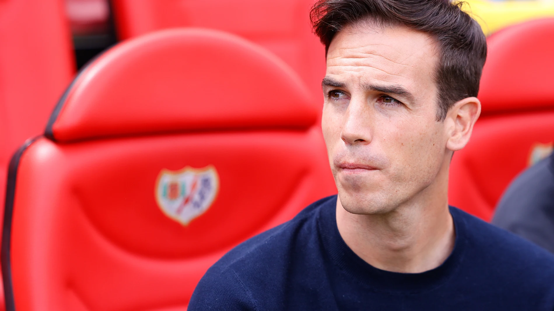 Inigo Perez, head coach of Rayo Vallecano, looks on during the Spanish League, LaLiga EA Sports, football match played between Rayo Vallecano and Valencia CF at Estadio de Vallecas on April 19, 2025, in Madrid, Spain. AFP7 19/04/2025 ONLY FOR USE IN SPAIN