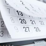 Hojas de un calendario