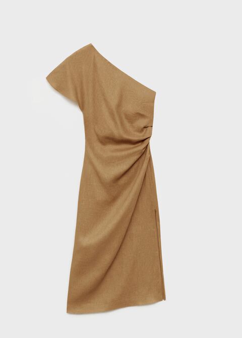 Vestido lino asimétrico.