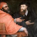 «Conversación entre Clemente VII y Carlos V», fresco de Giorgio Vasari pintado en 1556 para el Palazzo Vecchio de Florencia