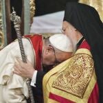 El Papa Francisco y el Patriarca Ortodoxo de la Iglesia de Constantinopla, Bartolomé, en Estambul 