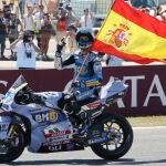 Álex Márquez celebra su triunfo en Jerez, el primero para él en MotoGP