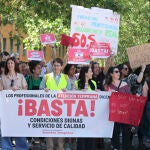 Manifestación de la plataforma de profesionales de atención temprana en Granada