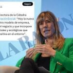 El tuit y la imagen de Begoña Gómez participando en las jornadas sobre sostenibilidad que compartió Red Eléctrica