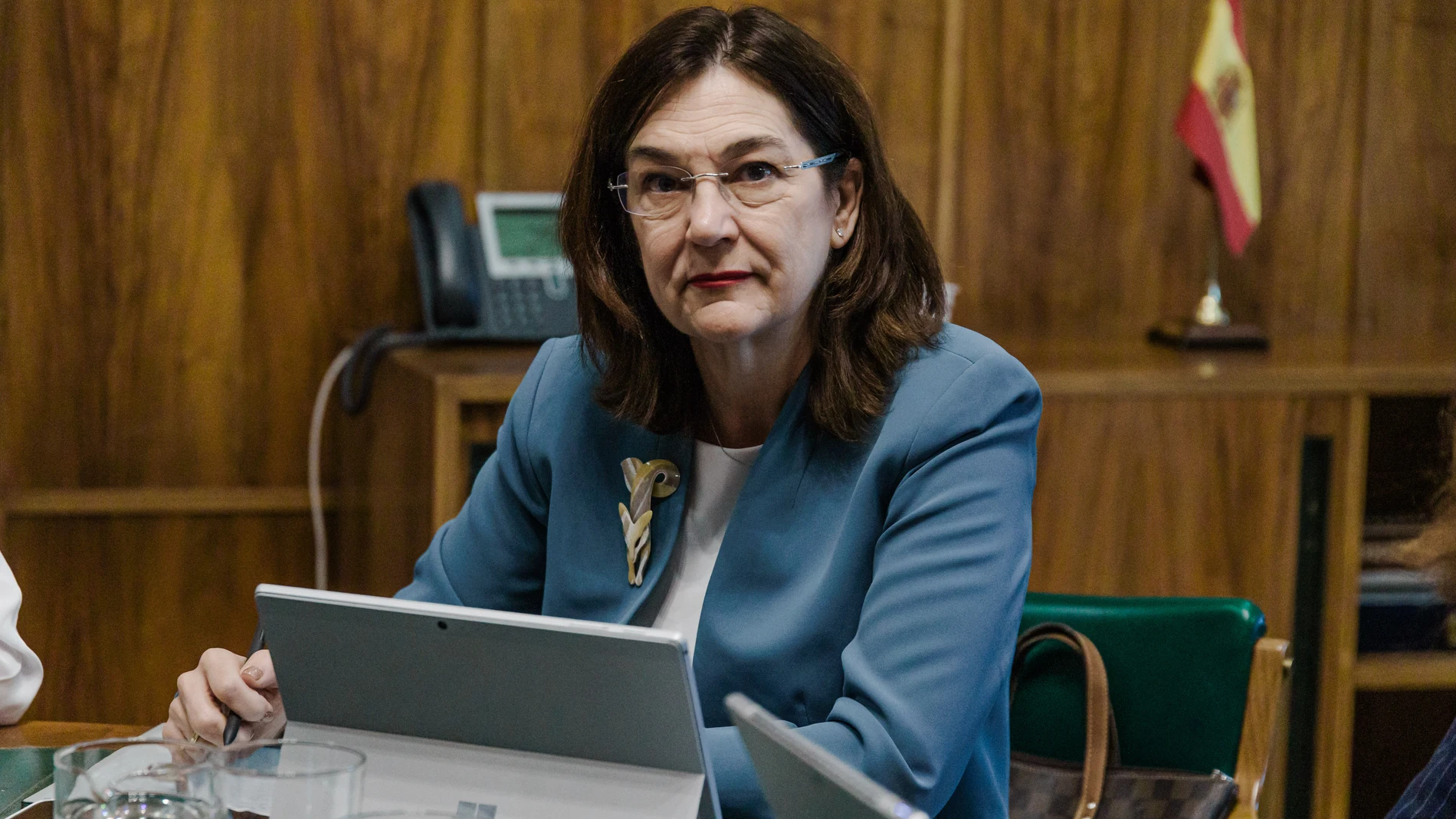 La presidenta de la Comisión Nacional de los Mercados y la Competencia (CNMC), Cani Fernández, durante una reunión con la vicepresidenta tercera y ministra para la Transición Ecológica, Cani Fernández, a 1 de mayo de 2025, en Madrid (España). La finalidad de la reunión es abordar los trabajos alrededor de la interrupción de suministro eléctrico del pasado 28 de abril, y se produce después de que ayer, 30 de abril, se produjera la primera reunión del Comité para el análisis de las circunstanci...