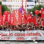 Manifestación del 1 de Mayo, día del trabajador. 