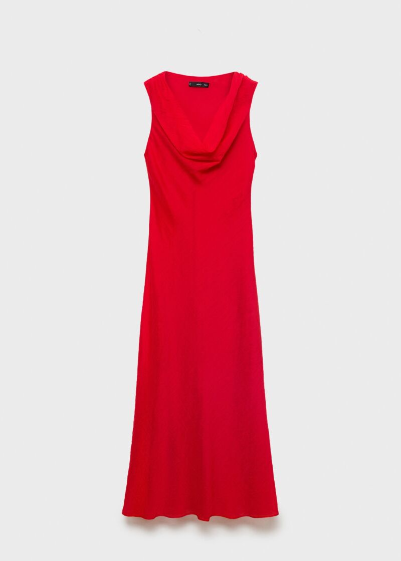 Vestido de escote cascada.
