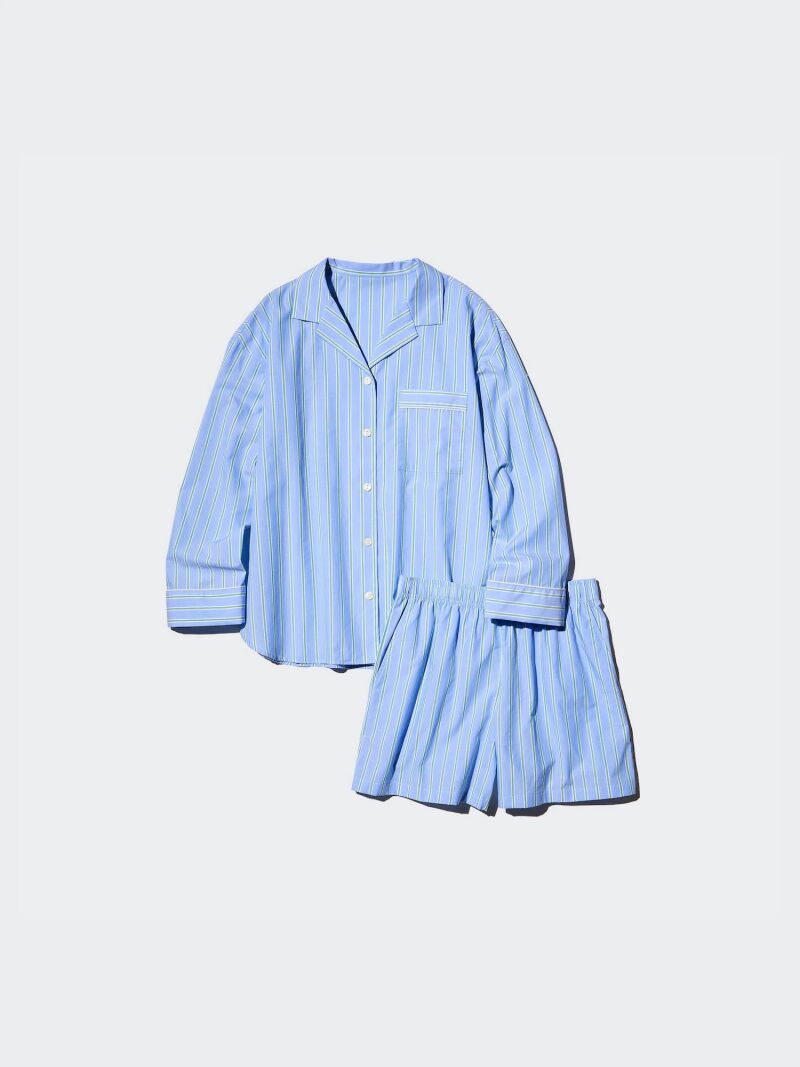 Camisa y shorts de estampado de rayas.