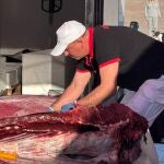 La captura y el despiece del atún se prolongarán en esta costa de Cádiz hasta bien entrado junio