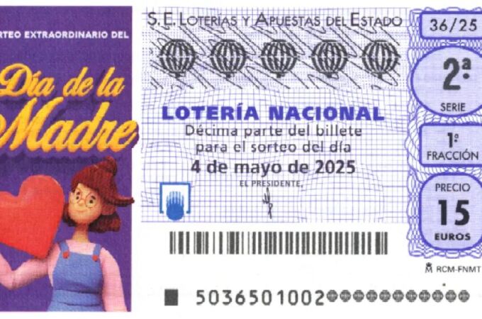 Décimo de Lotería Nacional del sorteo extraordinadio del Día de la Madre.