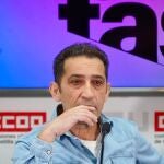 Vicente Andrés, secretario general de CCOO en Castilla y León, durante la rueda de prensa en la que ha confirmado que lo deja