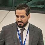 Alvise Pérez en su escaño del Parlamento Europeo