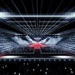 Escenario del St. Jakobshalle, sede de Eurovisión 2025