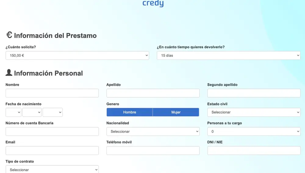 Formulario Credy