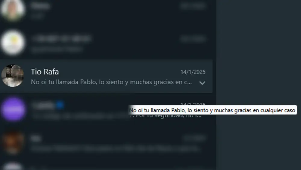 Puedes leer un mensaje de WhatsApp sin entrar en el chat