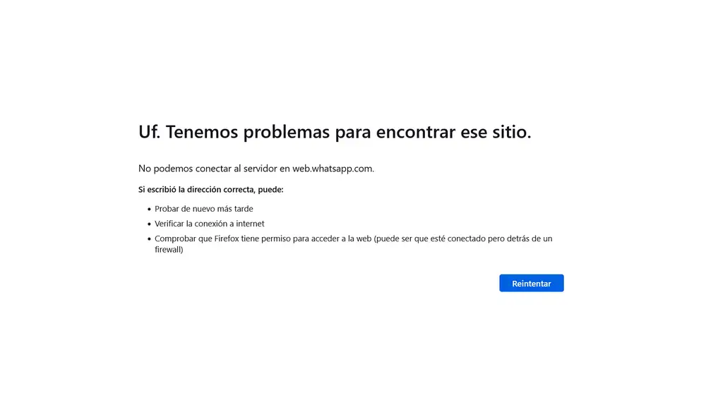 Este mensaje puede deberse a varios problemas