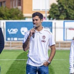 Hugo Duro, en la inauguración del estadio Mundial 82 de Catarroja