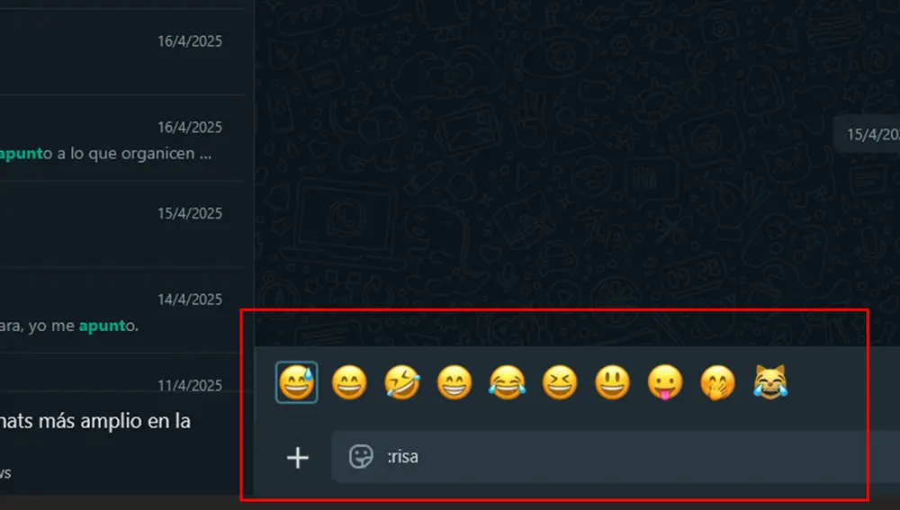 Puedes escribir emojis en WhatsApp Web