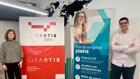 Cristina Ramírez, directora de Vitartis, y Alejandro Pedrosa, CEO de Jobfie