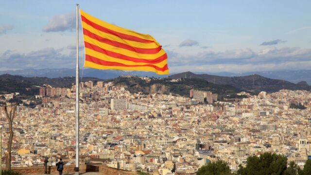 Bandera catalana en la Comunidad Autónoma de Cataluña