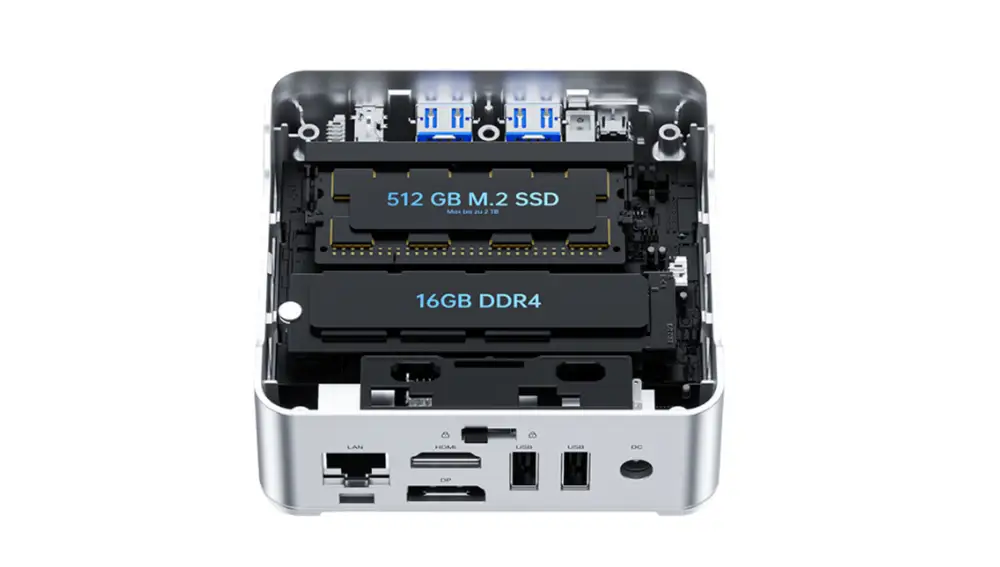 Este mini PC tiene todo tipo de puertos