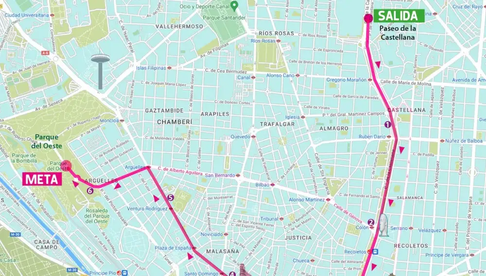 Recorrido Carrera de la Mujer Madrid 2025