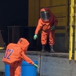  La unidad NRBQ de los Bomberos de la CAM actúan en Algete por un escape de sustancias químicas
